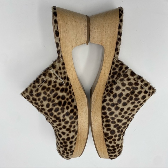 Madewell Womens The Ruby Clog in Dotted Calf Hair 7.5 Wooden Soles Slip On MA526 - Picture 8 of 11